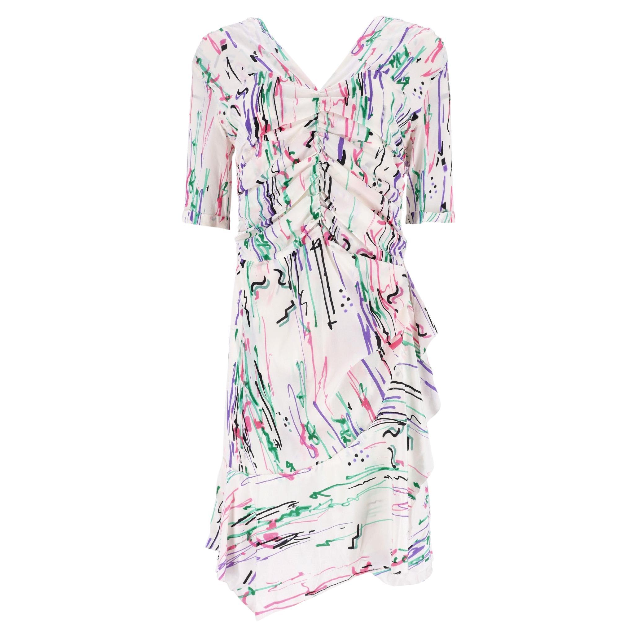 Isabel Marant - Robe en soie à volants à imprimé abstrait