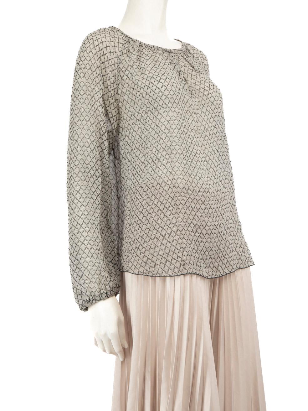 CONDITION is Very good. Minimal wear to the blouse is evident. The seam under the left sleeve is slightly frayed on this used Isabel Marant designer resale item.
 
 Details
 Multicolour
 Silk
 Blouse
 Long sleeves
 Abstract pattern
 Round neck
 
 
