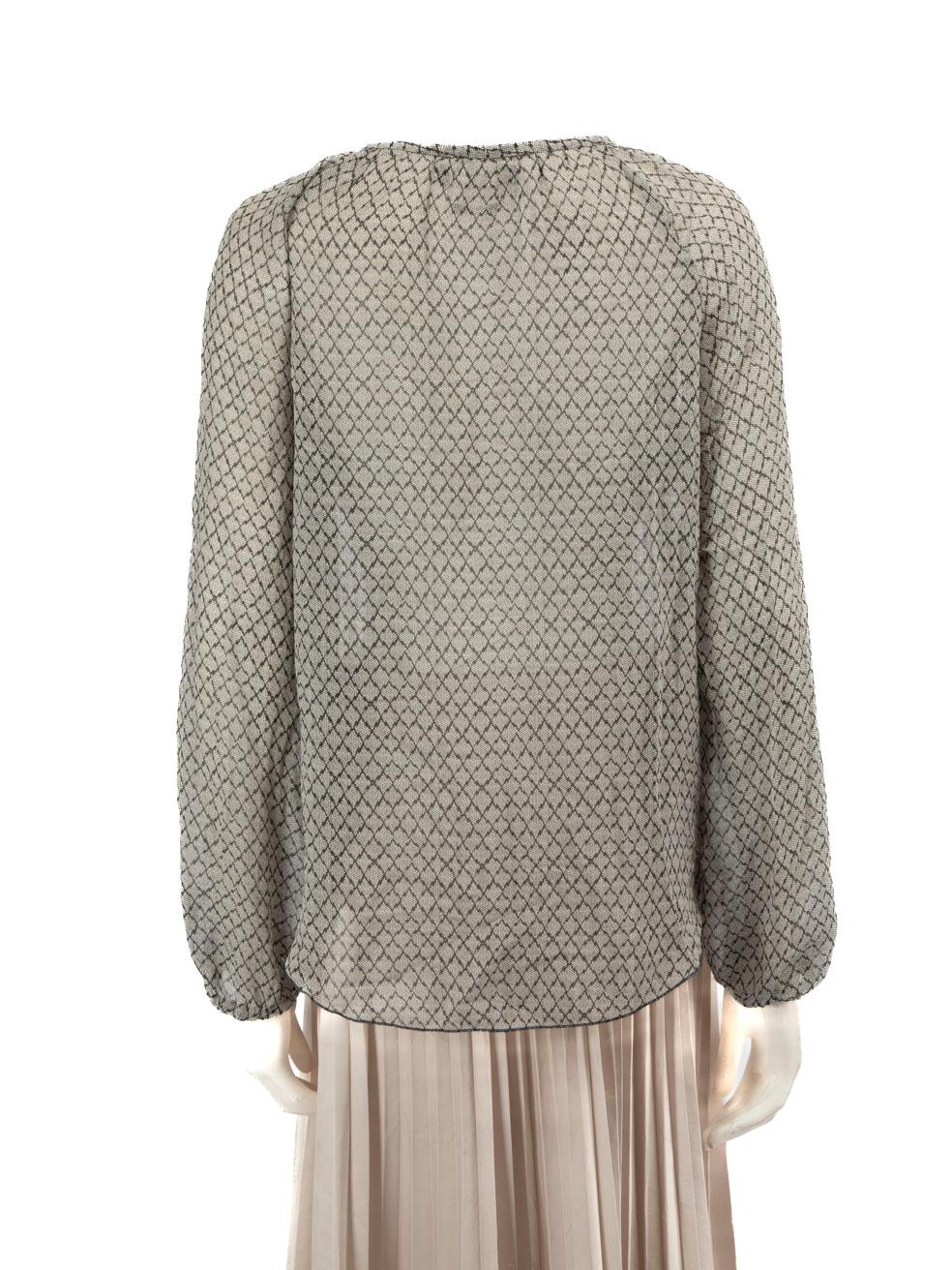 Gray Isabel Marant Abstract Silk Blouse Size XL
