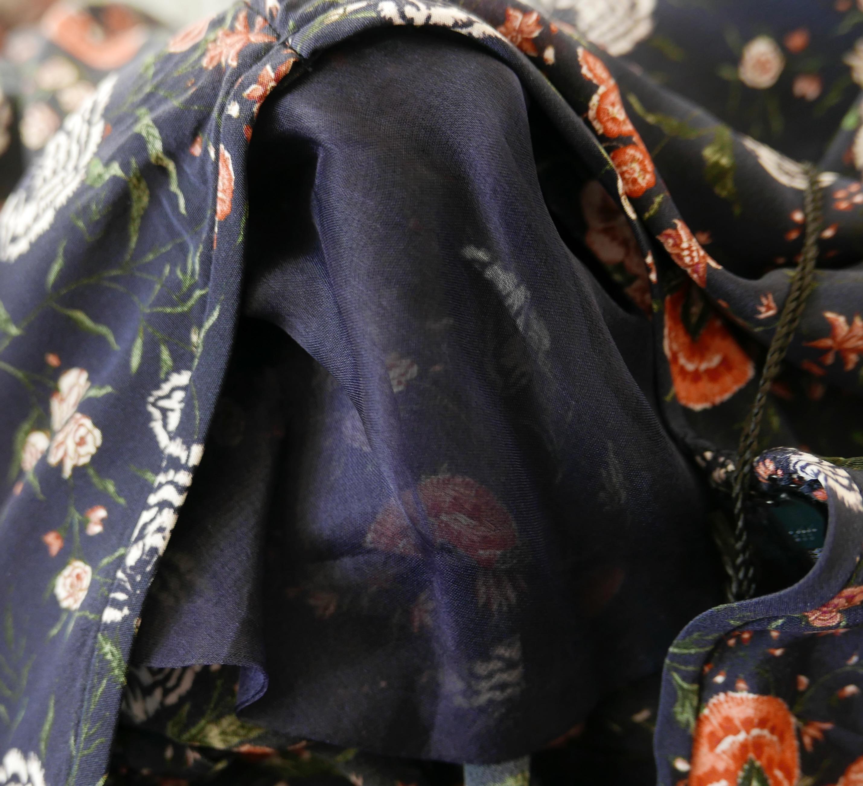  Isabel Marant Albini Floral Print Midnight Silk Dress For Sale 1