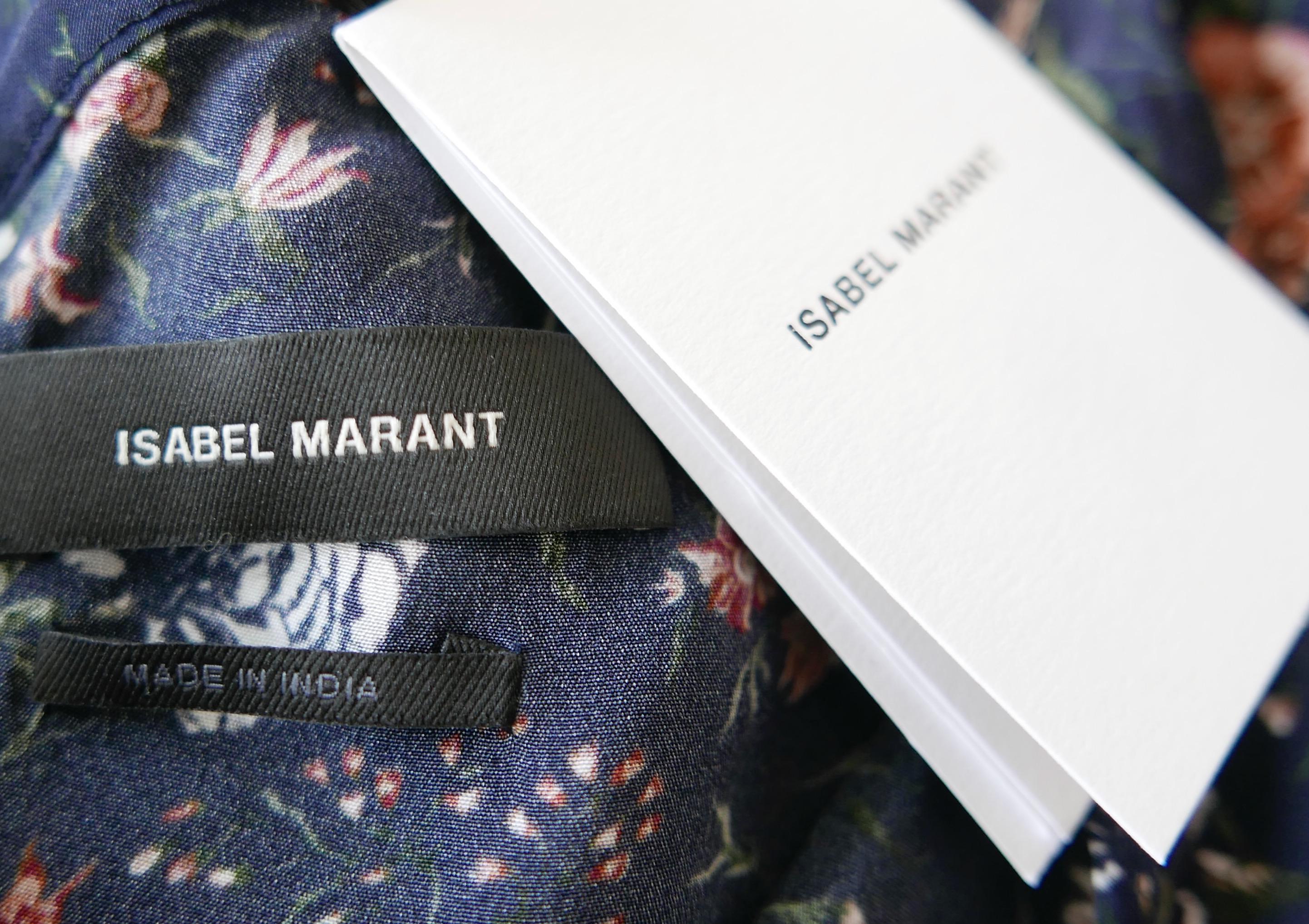  Isabel Marant Albini Floral Print Midnight Silk Dress For Sale 2