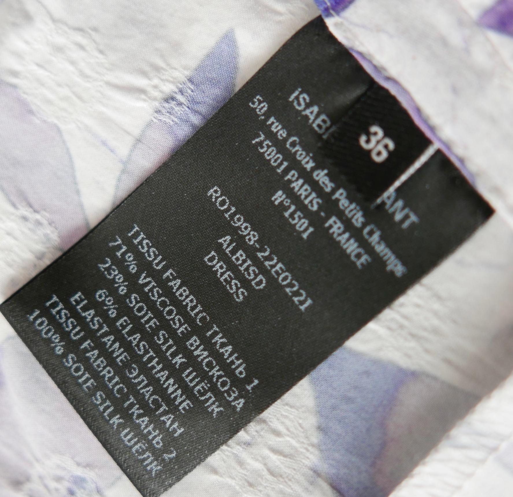 Isabel Marant Albisd Vestido de jacquard flocado floral morado 5