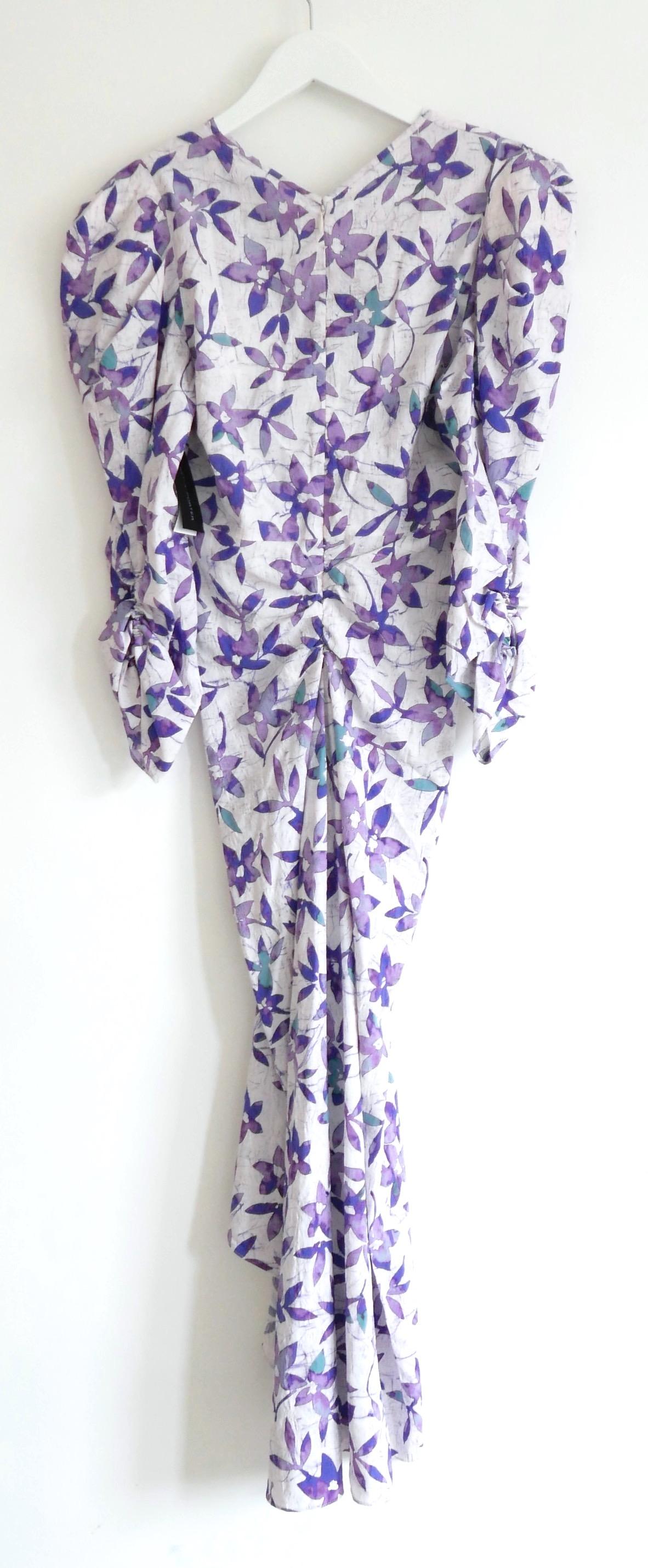 Isabel Marant Albisd Vestido de jacquard flocado floral morado en Nuevo Estado en London, GB