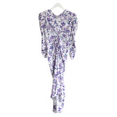Isabel Marant Albisd Vestido de jacquard flocado floral morado