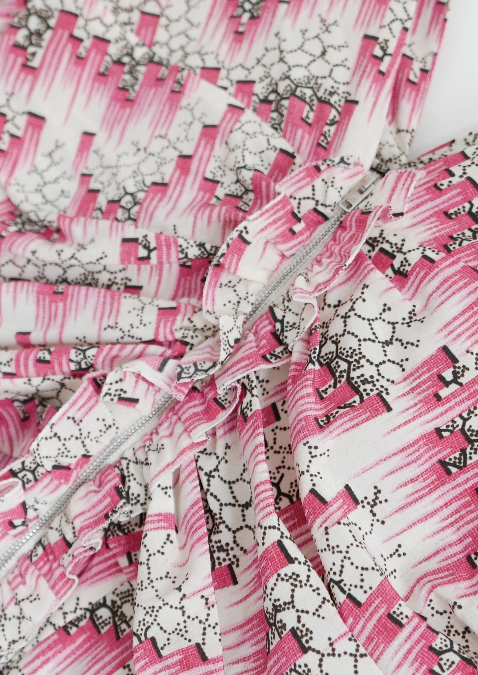 Women's Isabel Marant Arodie Pink Print Dress For Sale
