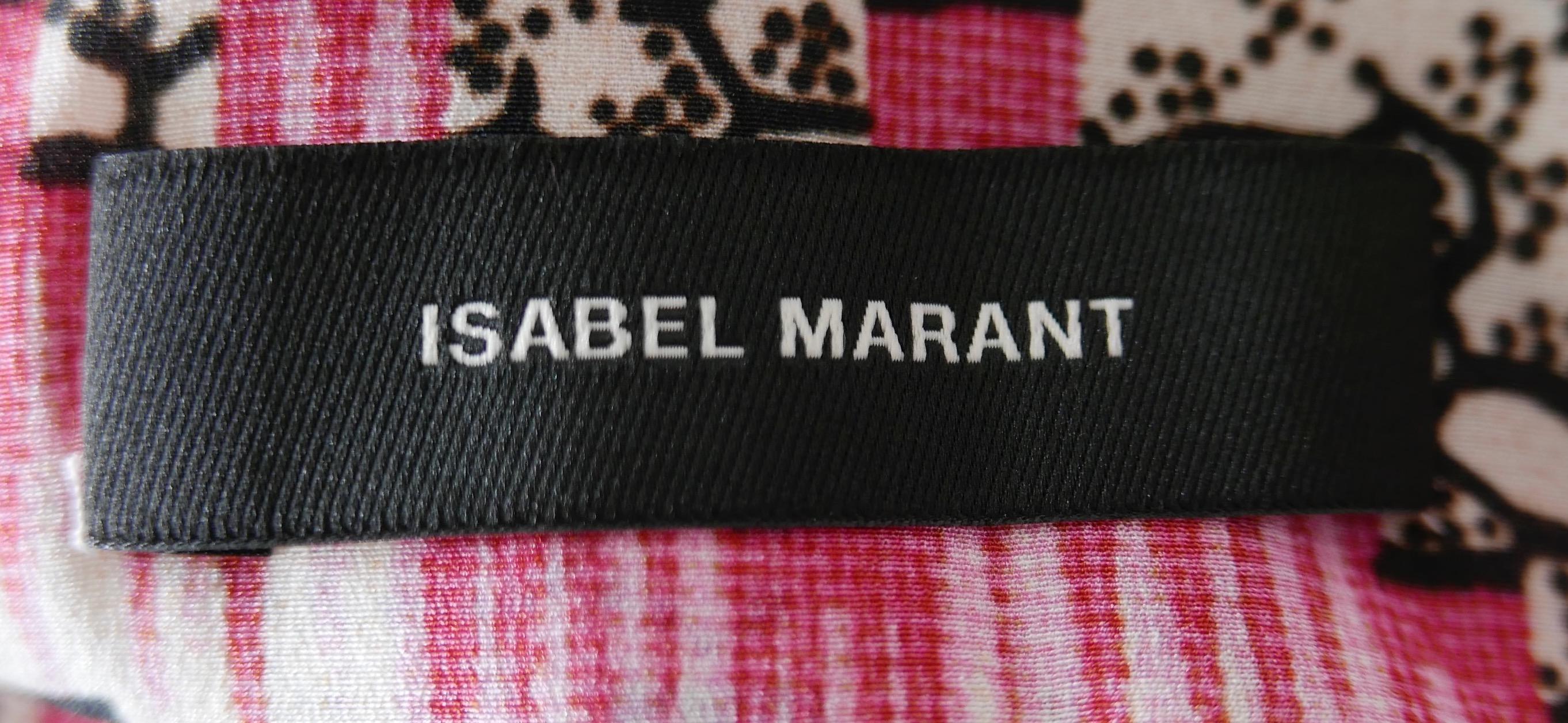 Isabel Marant Arodie Pink Print Dress For Sale 1