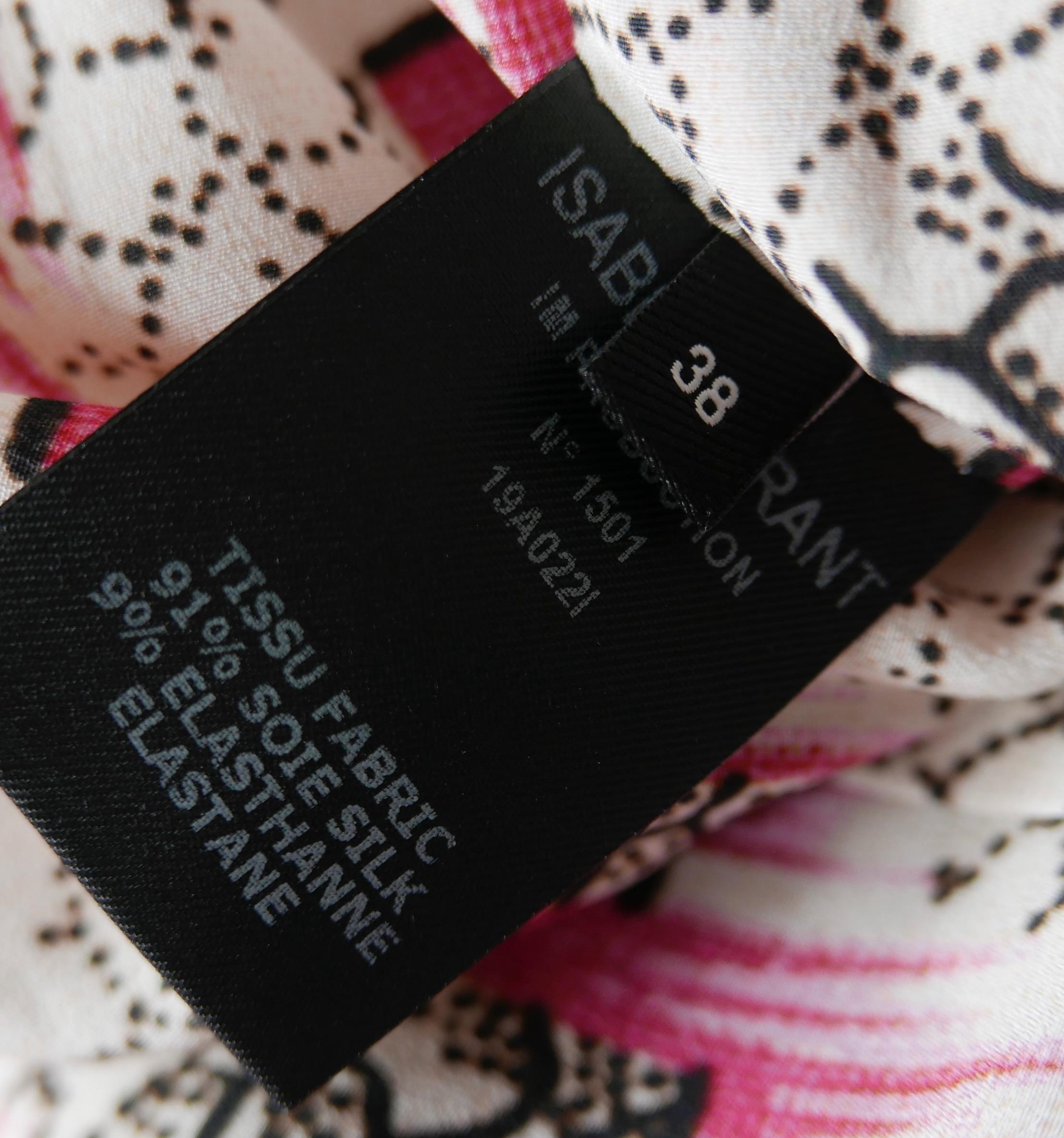 Isabel Marant Arodie Pink Print Dress For Sale 2