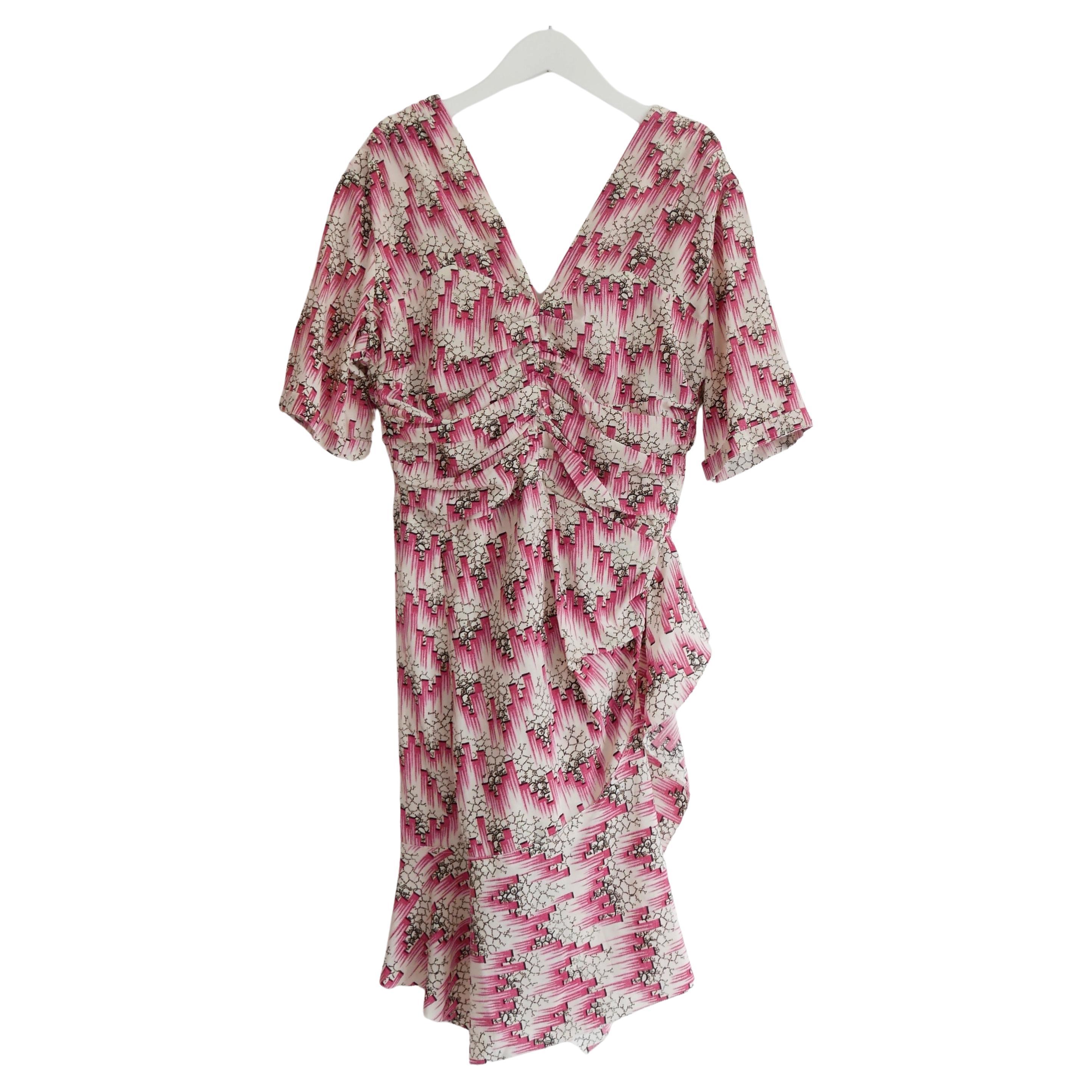 Isabel Marant Arodie Pink Print Dress For Sale