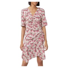 Isabel Marant Arodie Pink Silk Dress FR38/UK10 with Asymmetric Skirt
