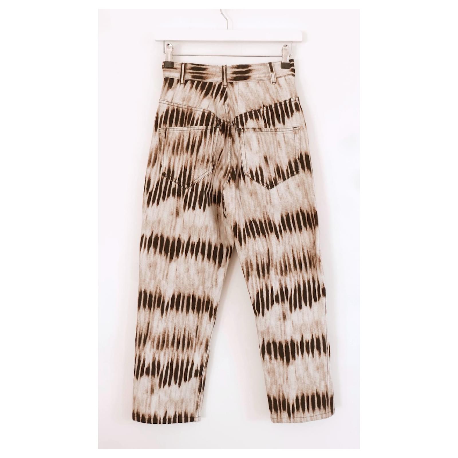 Isabel Marant AW19 Tie Dye Print High Waisted Jeans In New Condition For Sale In London, GB