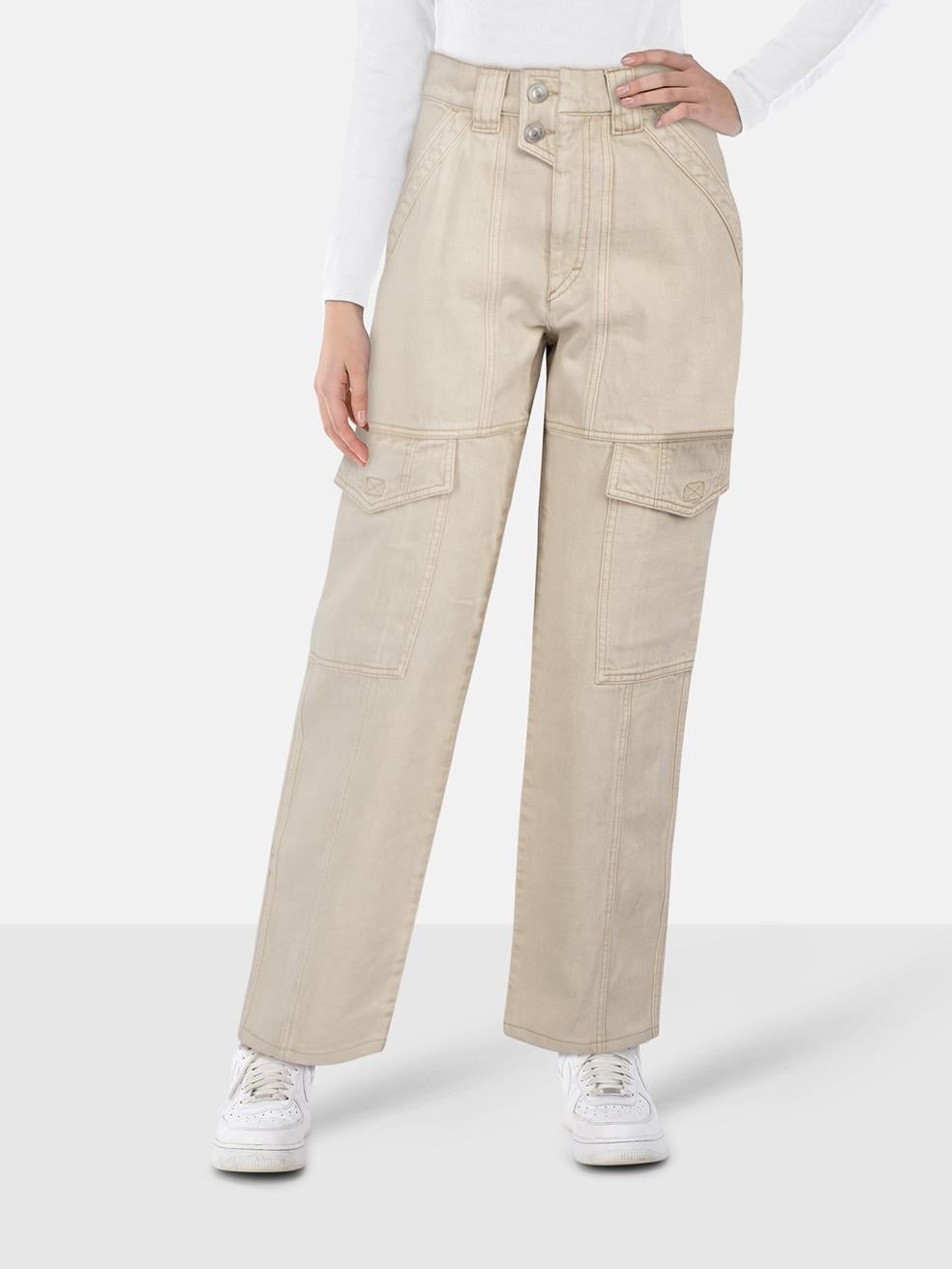 Vaqueros Cargo Straight Fit Isabel Marant Beige Talla S