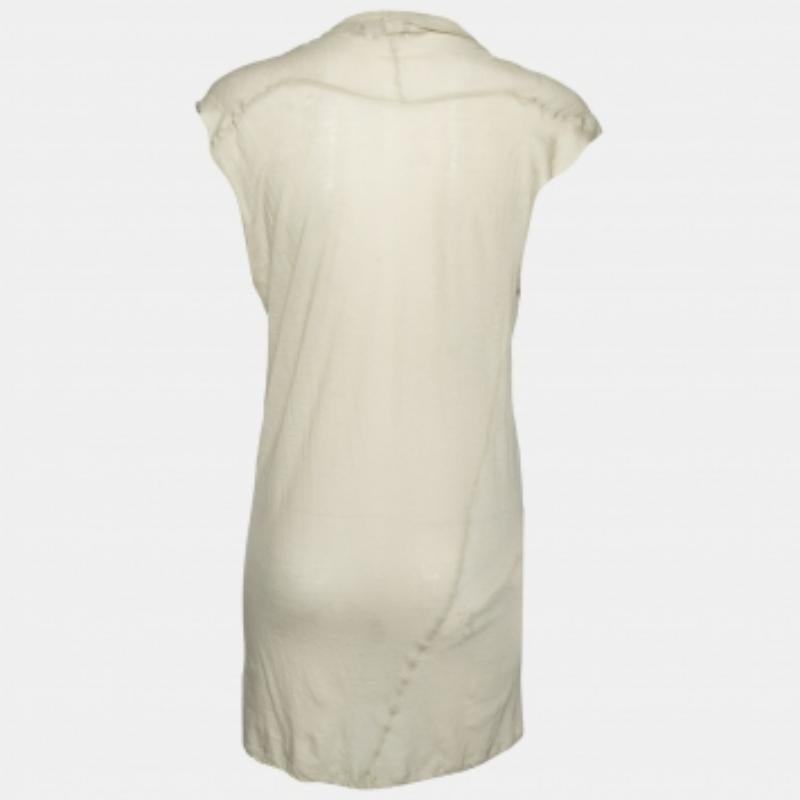 Isabel Marant Beige Cotton See Through Sleeveless Mini Dress M Bon état - En vente à Dubai, Al Qouz 2
