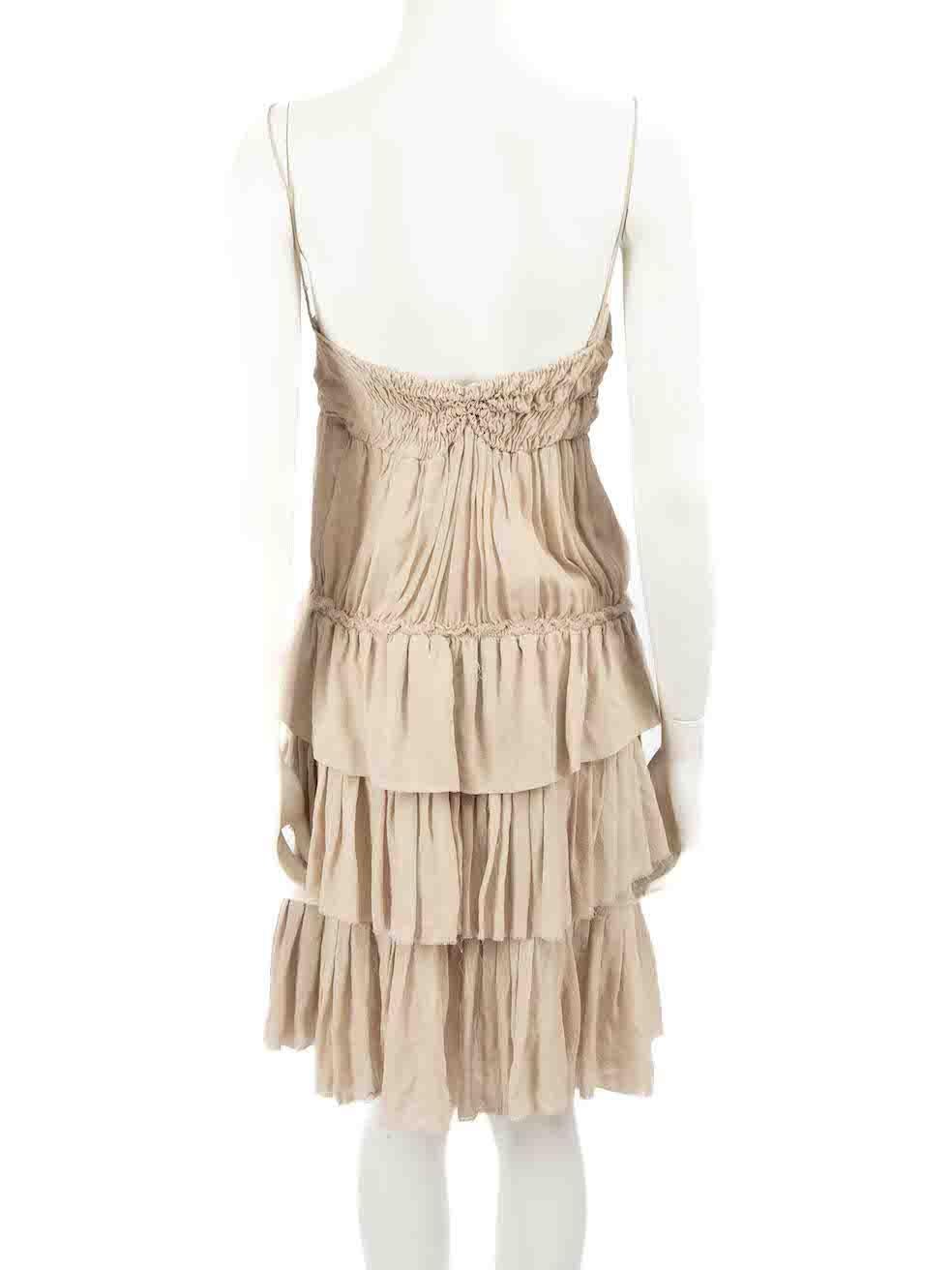 Isabel Marant Beige Silk Camisole Smock Mini Dress Size XS In New Condition For Sale In London, GB