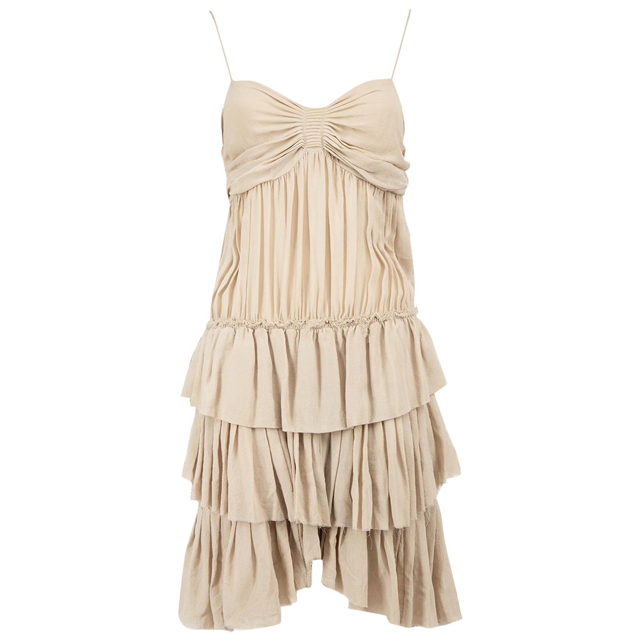Isabel Marant Beige Silk Camisole Smock Mini Dress Size XS