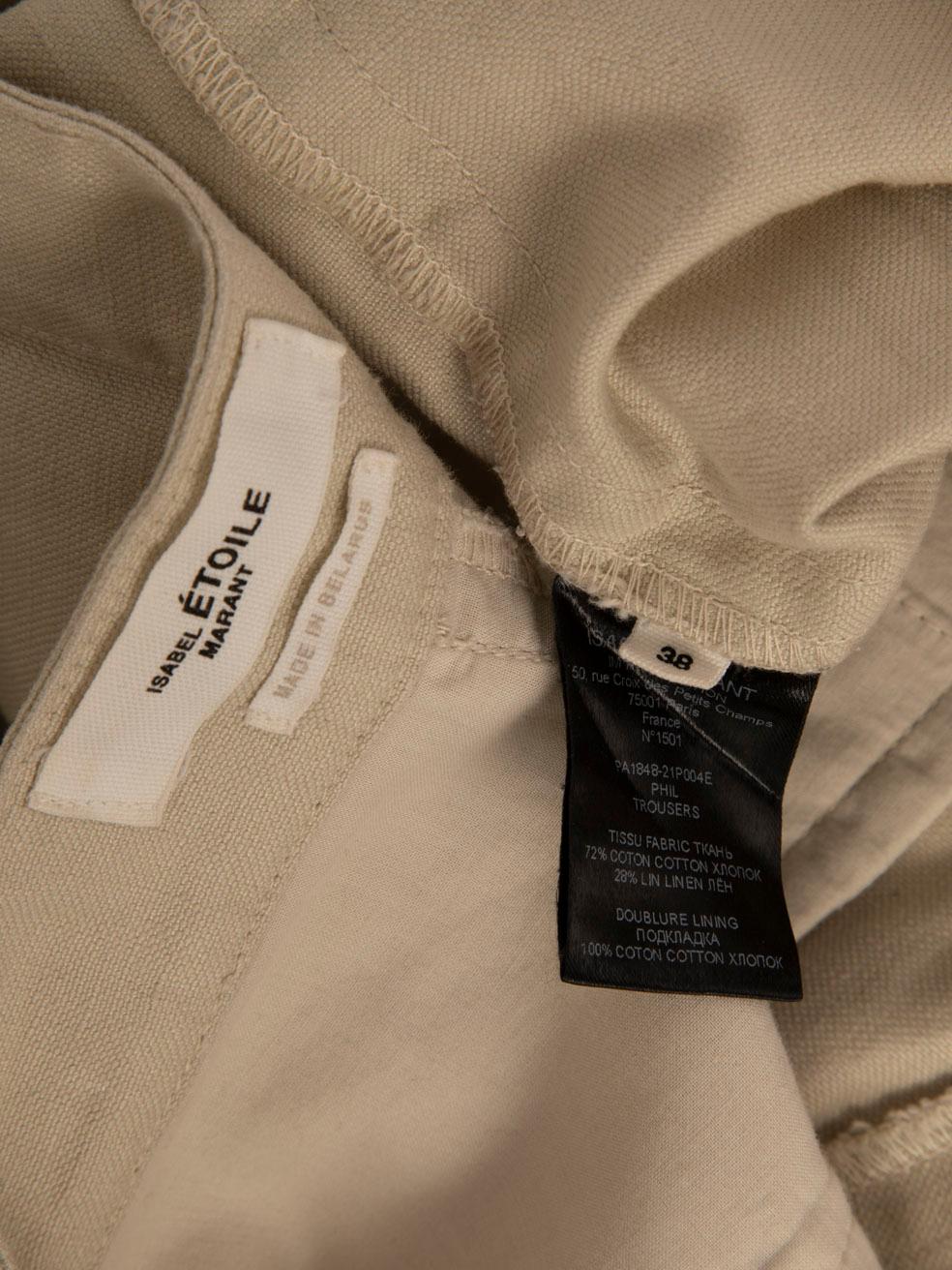 De las mujeres Isabel Marant Pantalones rectos Phil Beige Talla M en venta