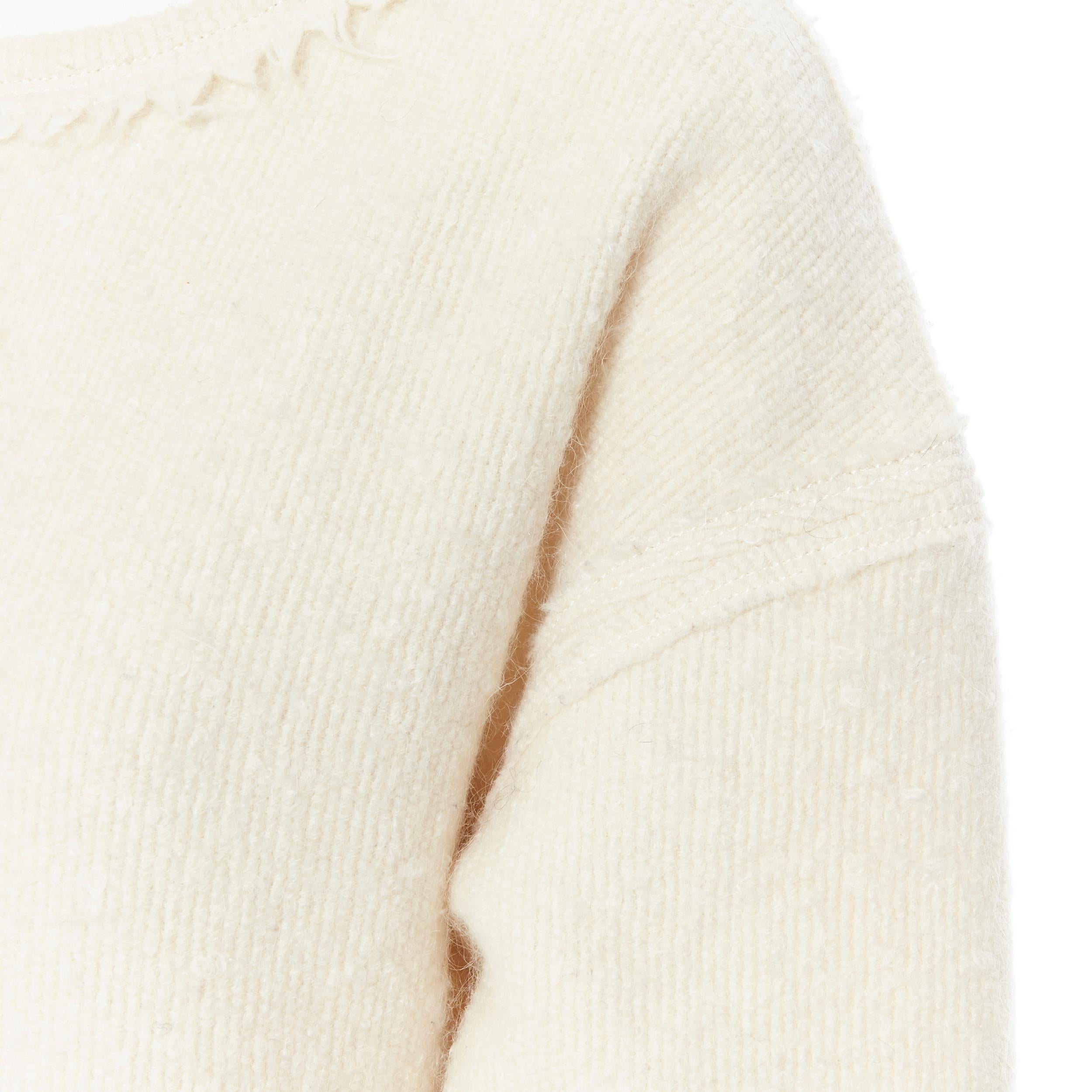 ISABEL MARANT beige virgin wool mohair blend oversized  boxy sweater FR36 
Brand: Isabel Marant
Designer: Isabel Marant
Model Name / Style: Ovesized sweater
Material: Wool, mohair
Color: Beige
Pattern: Solid
Closure: Pull on
Extra Detail: Fringe