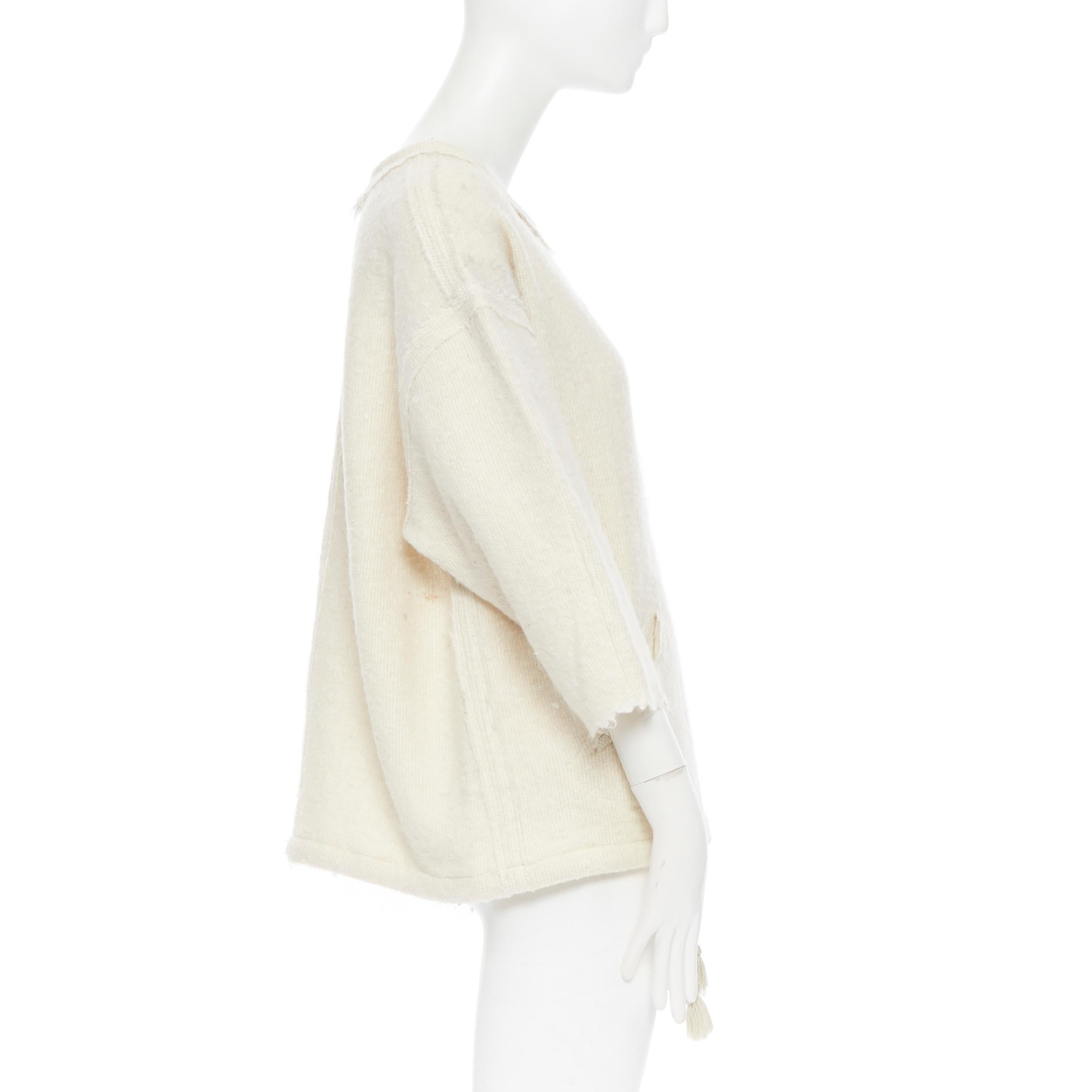 ISABEL MARANT beige virgin wool mohair blend oversized  boxy sweater FR36 1