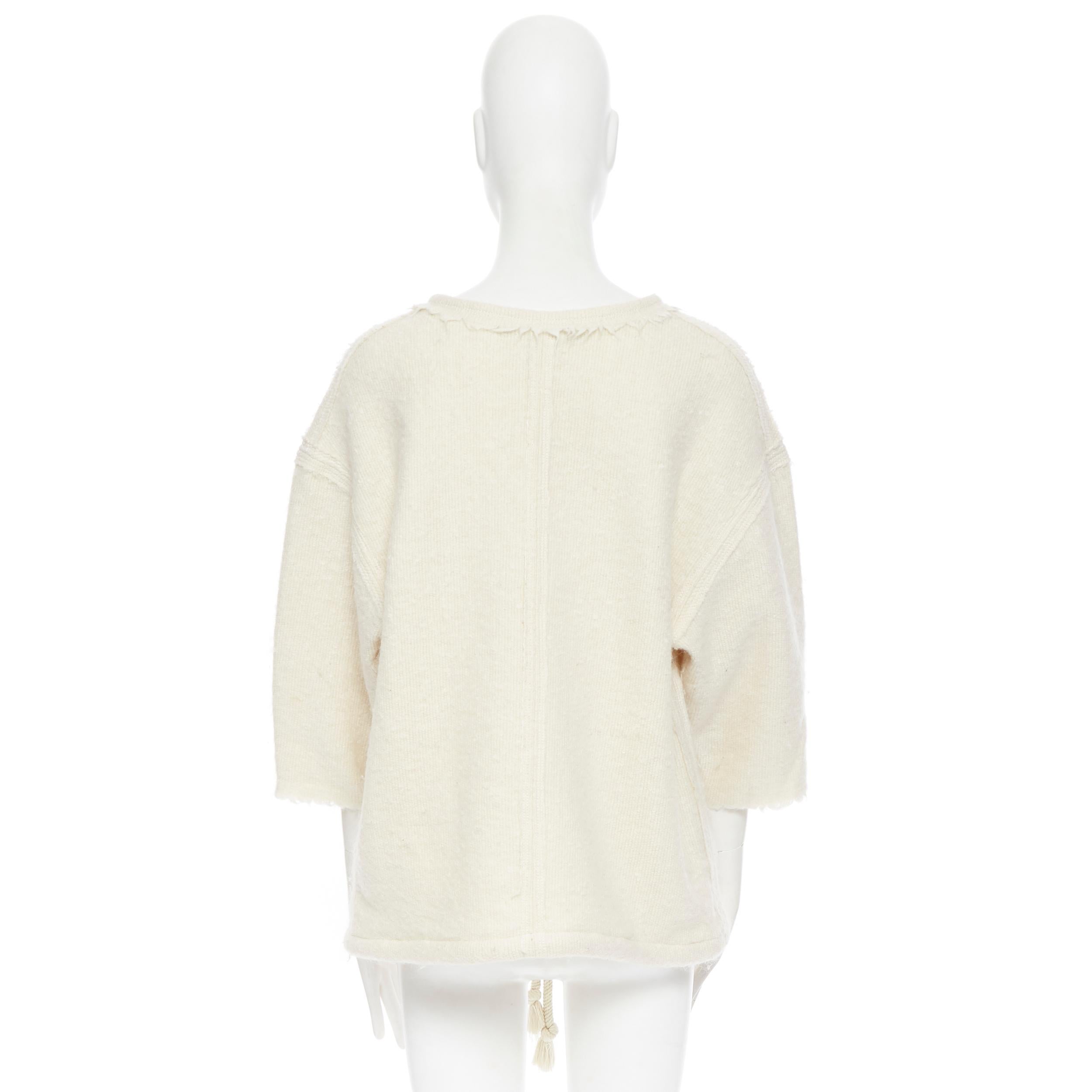 ISABEL MARANT beige virgin wool mohair blend oversized  boxy sweater FR36 2