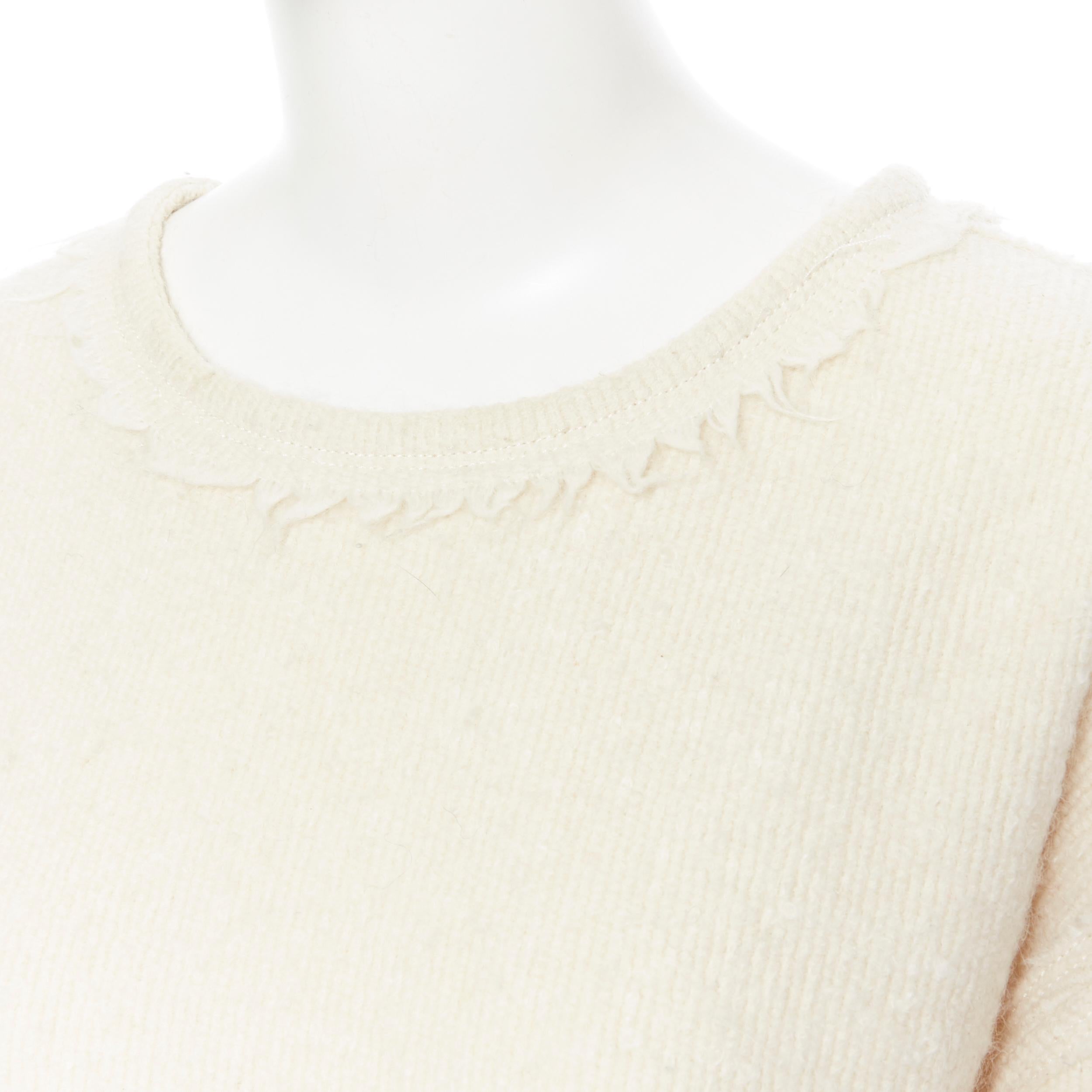 ISABEL MARANT beige virgin wool mohair blend oversized  boxy sweater FR36 5