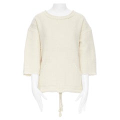 ISABEL MARANT beige virgin wool mohair blend oversized  boxy sweater FR36