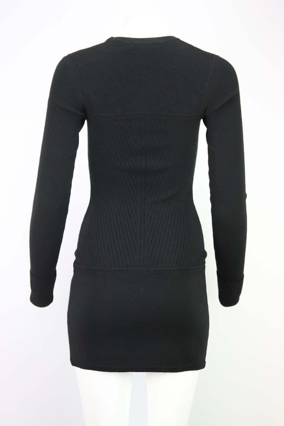 Noir Isabel Marant - Mini robe en maille côtelée Bingham FR 36 GB 8