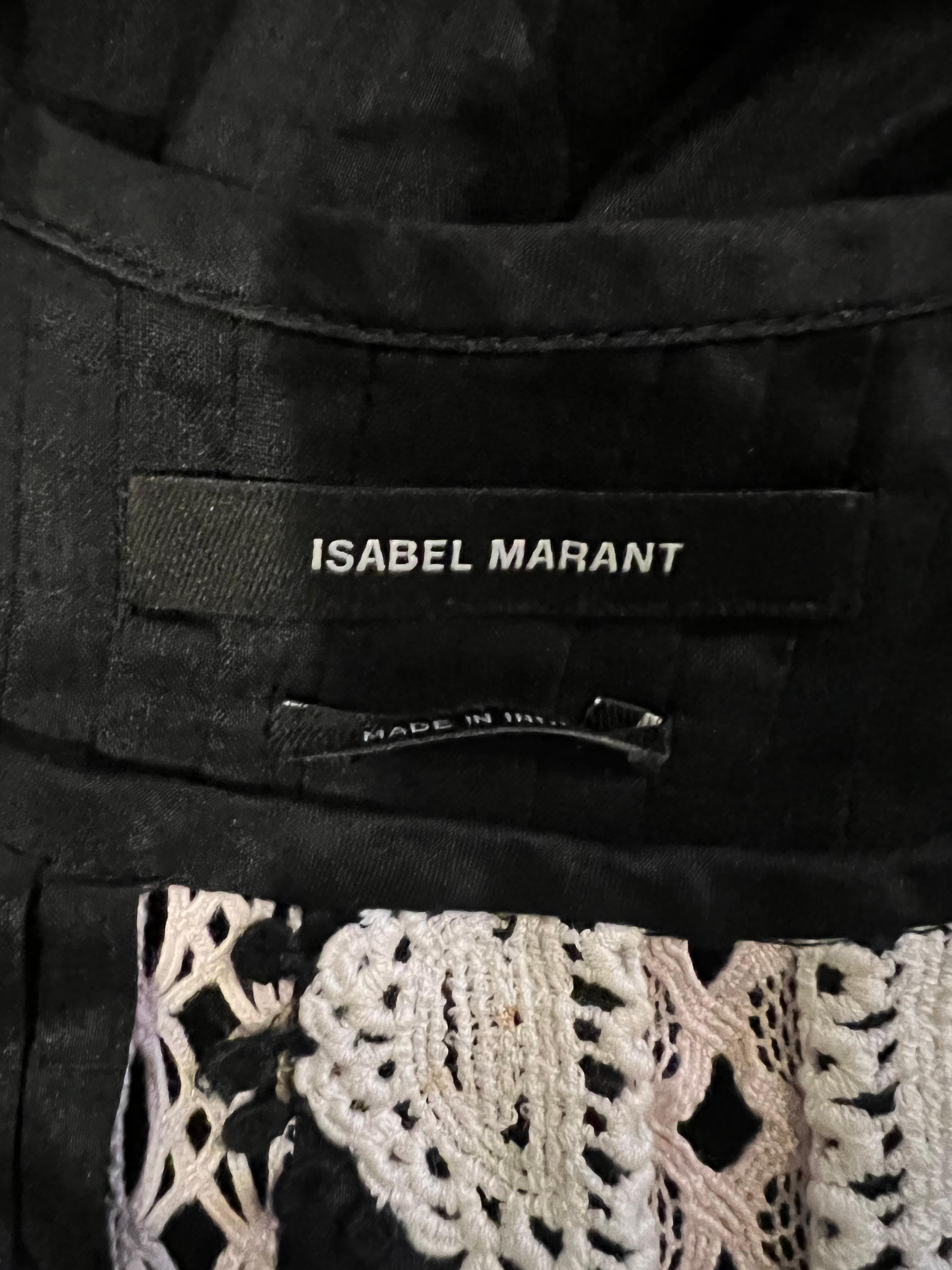 Camicetta Isabel Marant in bianco e nero, taglia 40 in vendita 4