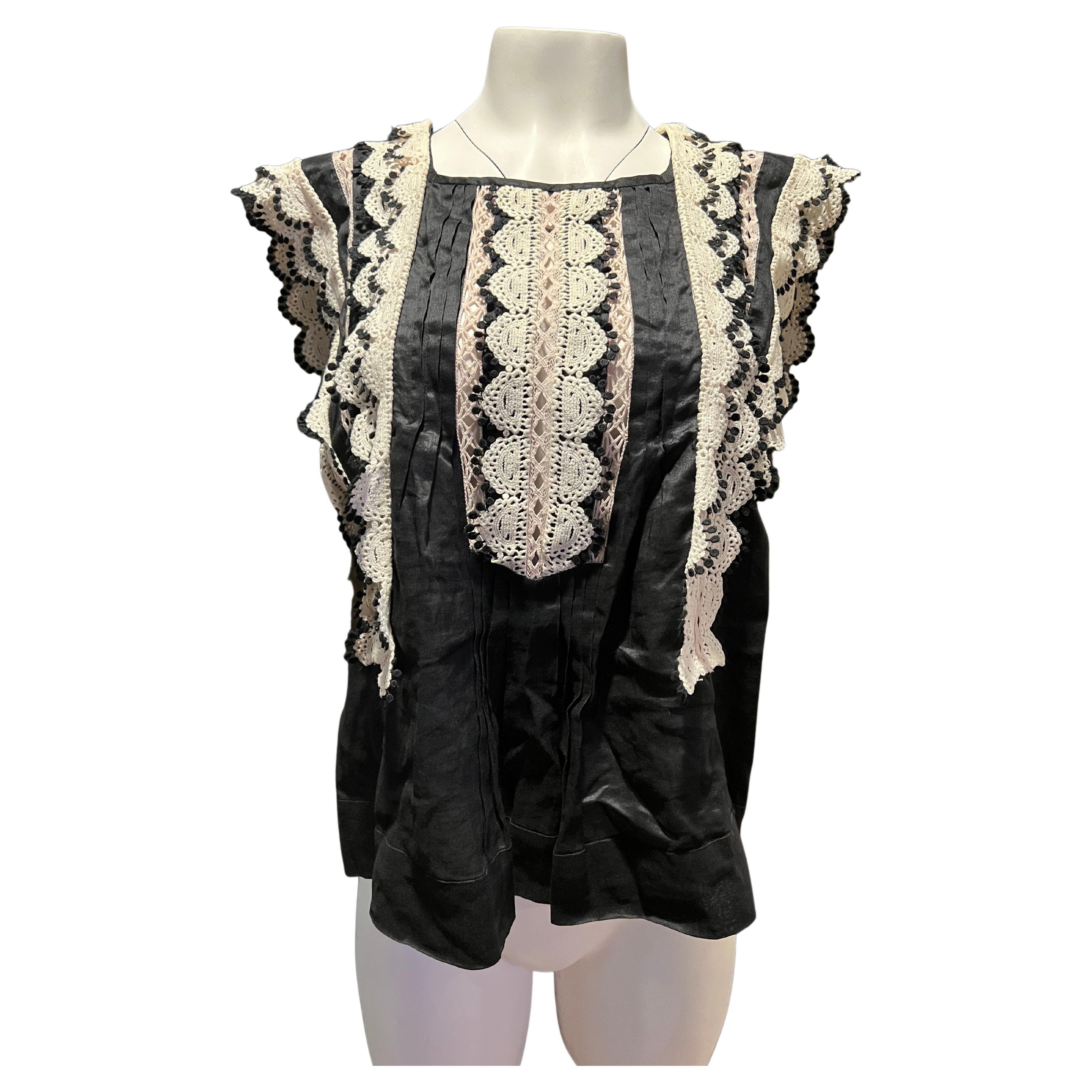 Isabel Marant Black and White Top Blouse, Size 40