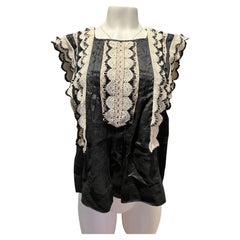 Used Isabel Marant Black and White Top Blouse, Size 40