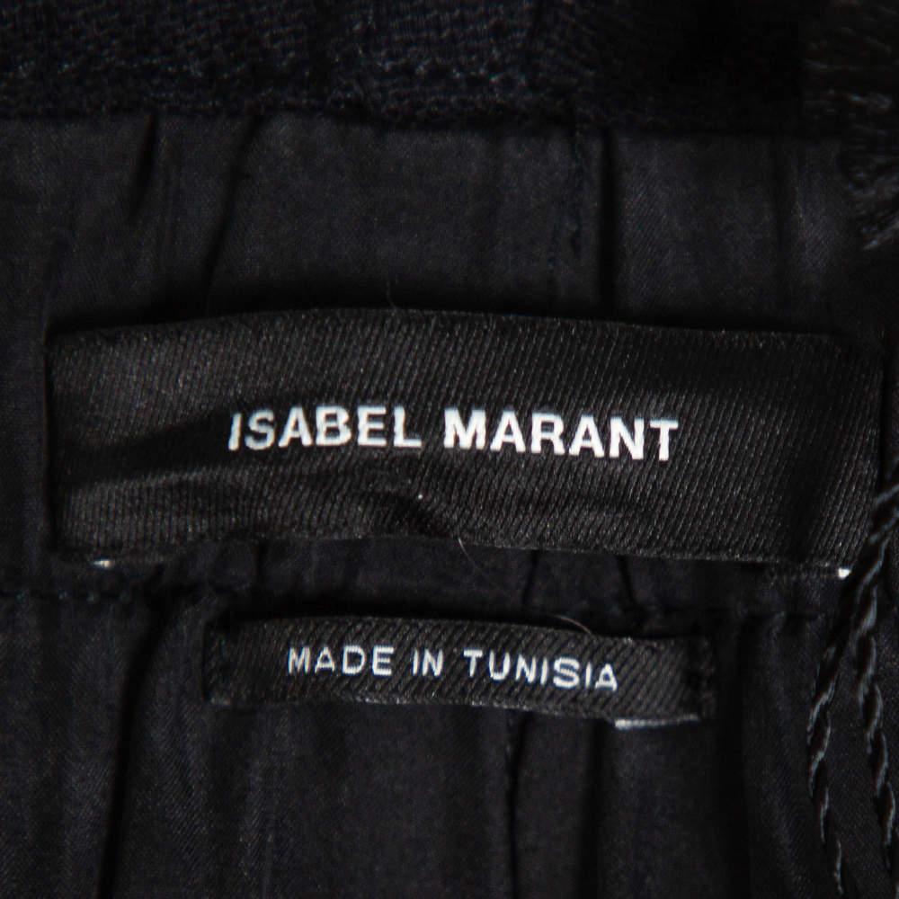 Isabel Marant Black Cotton Studded Paneled Eloma Pants L 1