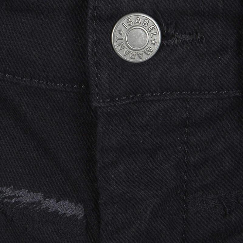 Isabel Marant Black Embroidered Denim Skinny Jeans S In Good Condition For Sale In Dubai, Al Qouz 2