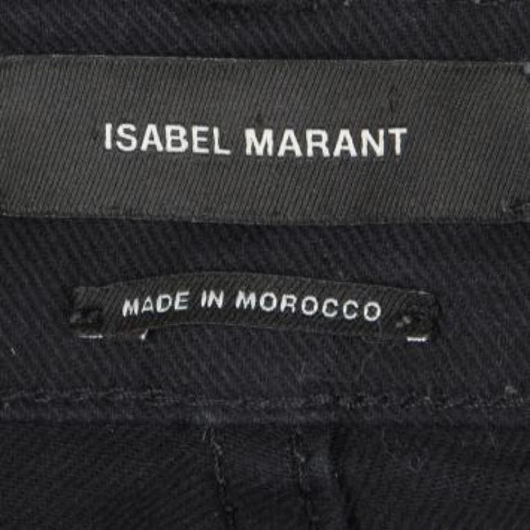 Isabel Marant Schwarze bestickte Jeans aus Denim in Skinny, S Damen im Angebot