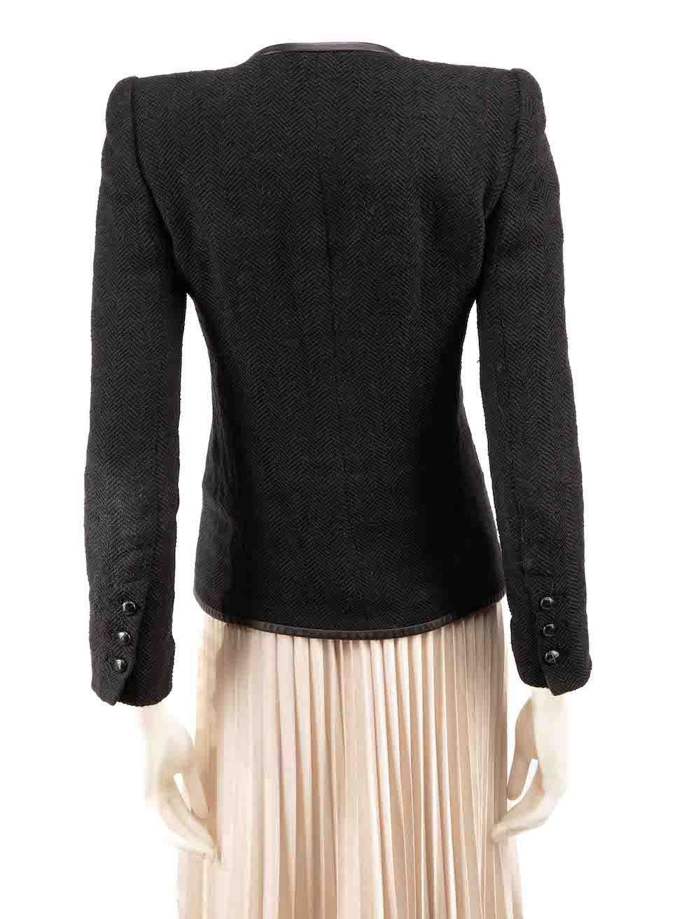 Isabel Marant Black Herringbone Tweed Jacket Size S In Good Condition For Sale In London, GB