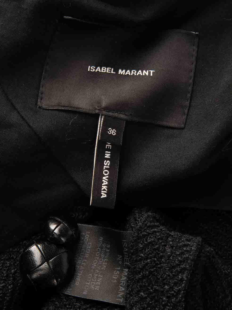 Isabel Marant Black Herringbone Tweed Jacket Size S For Sale 3
