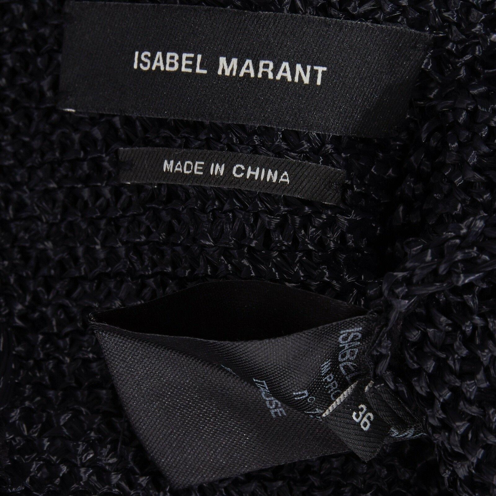 ISABEL MARANT black  Italian yarn strass fringe hula skirt mini dress FR36 5