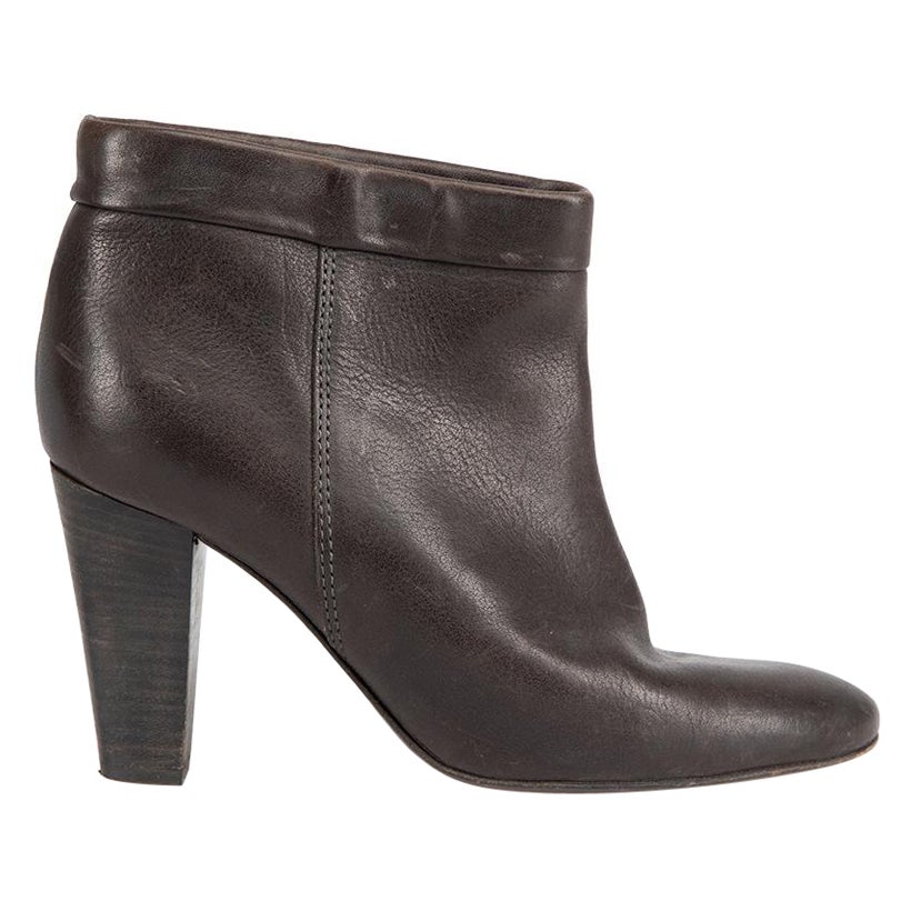 Isabel Marant Black Leather Almond Toe Ankle Boots Size IT 39