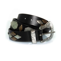 Isabel Marant, Ceinture en cuir noir avec clous