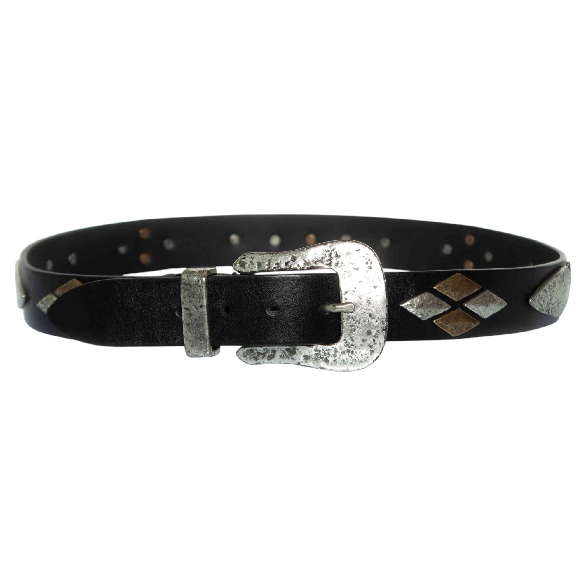 Isabel Marant, Black leather belt with studs For Sale