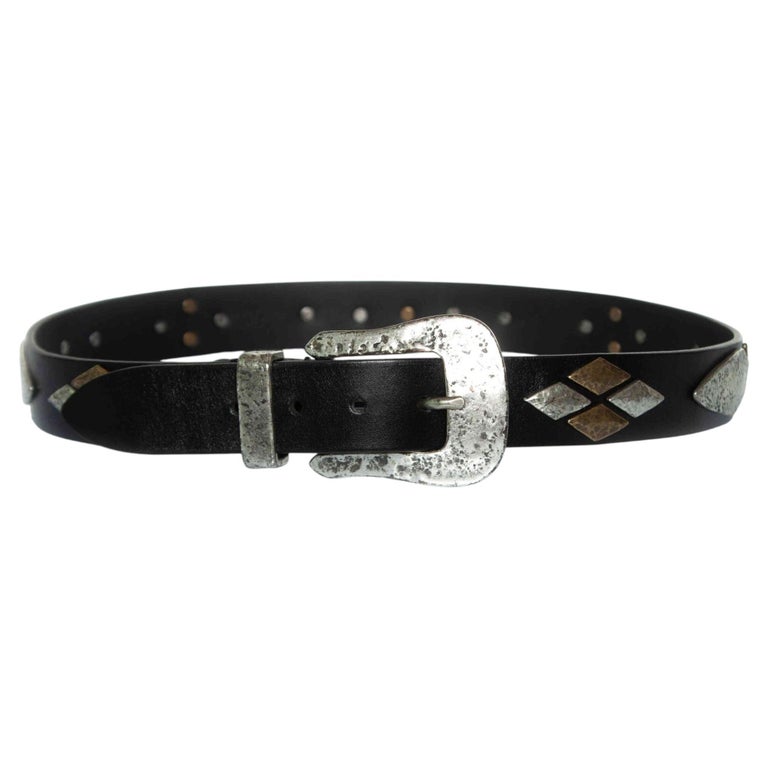 Isabel Marant, Black leather belt with studs For Sale at 1stDibs display picture 3