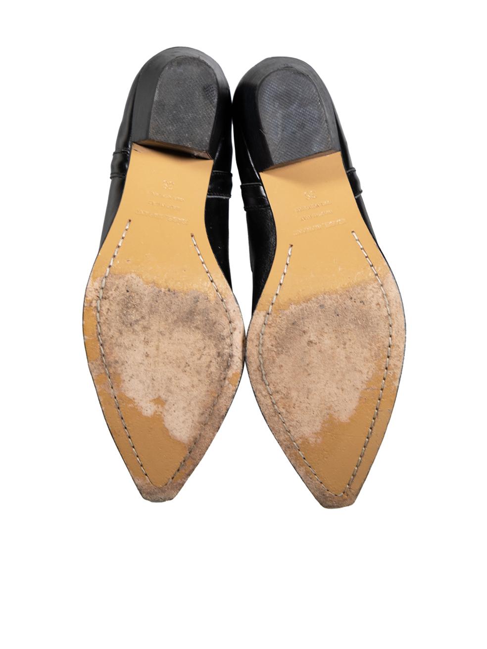 Women's Isabel Marant Black Leather Dahope Cowboy Boots Size IT 38 For Sale