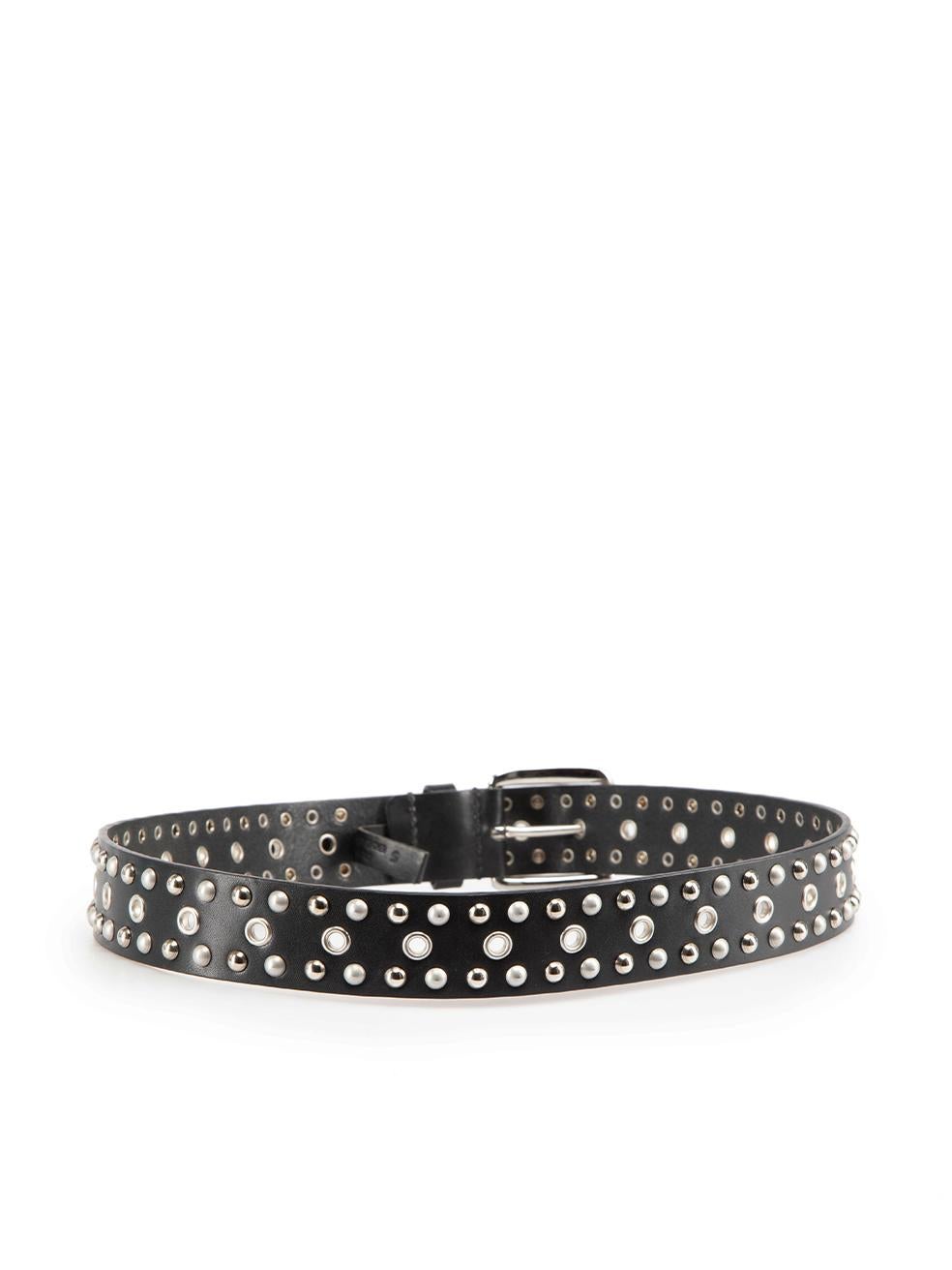 Isabel Marant Black Leather Eyelet Accent Belt In Excellent Condition In London, GB