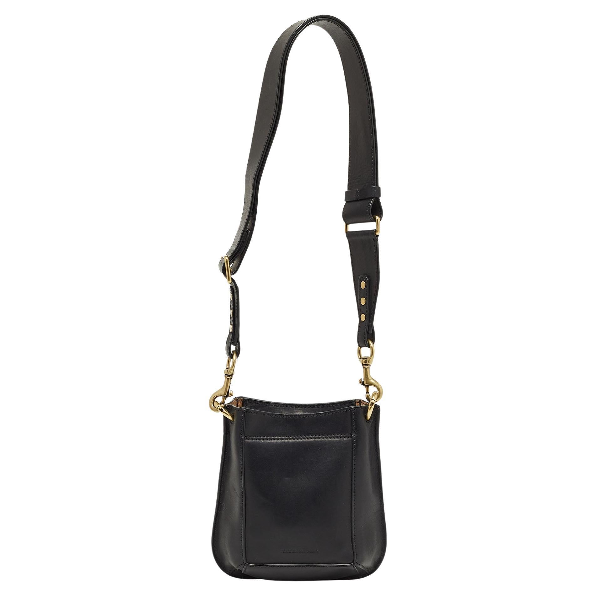 Women's Isabel Marant Black Leather Nasko Studded Crossbody Bag For Sale