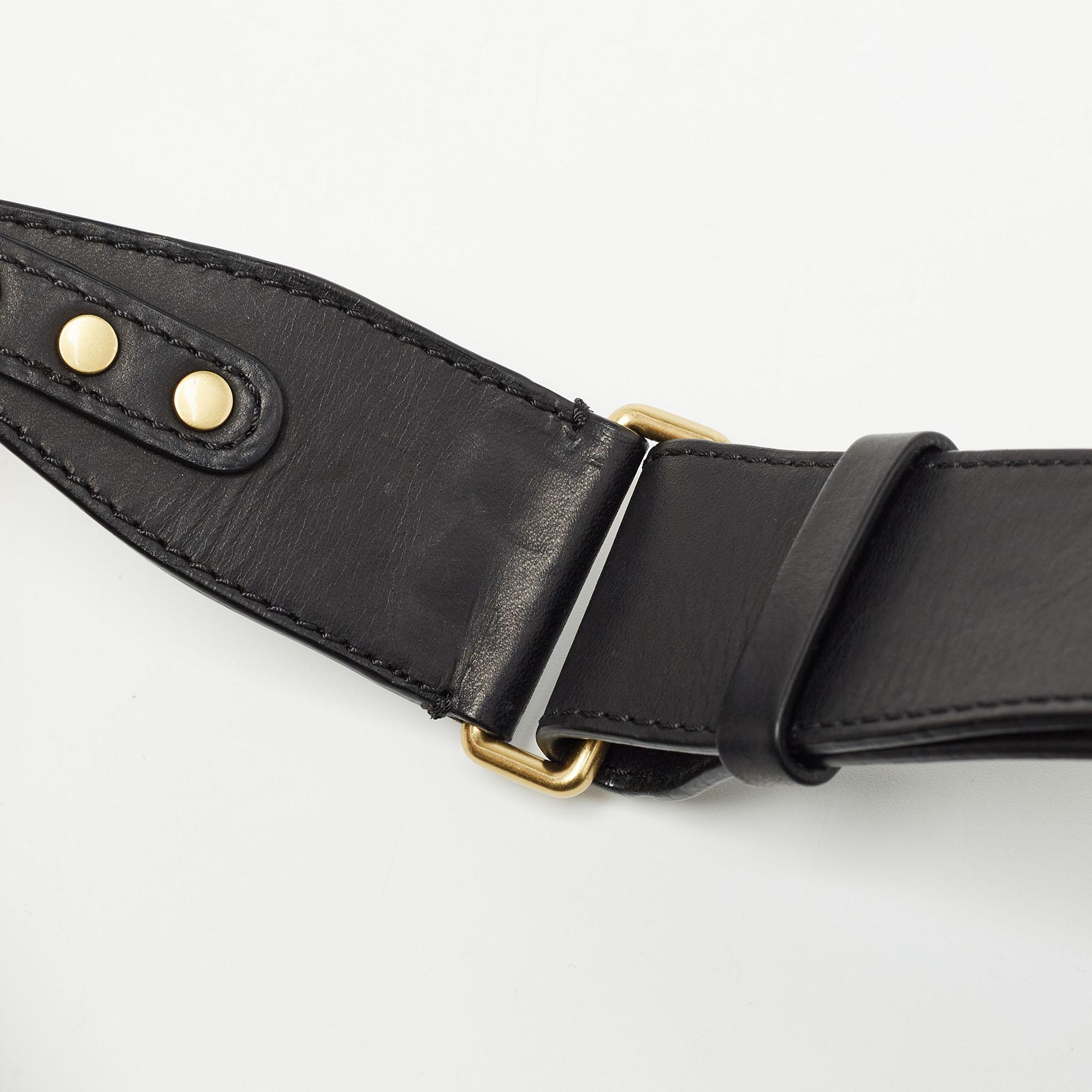 Isabel Marant Black Leather Nasko Studded Crossbody Bag For Sale 1