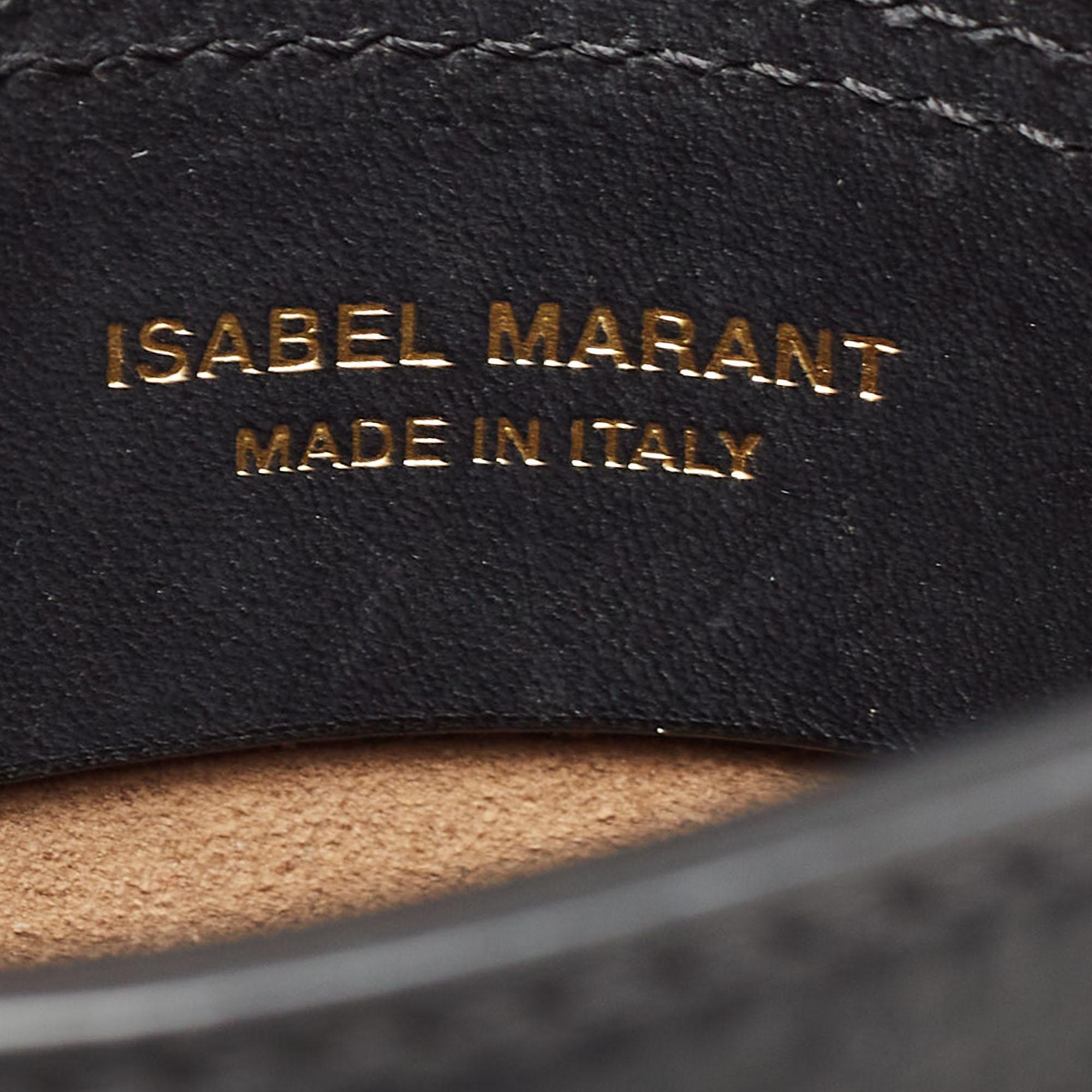 Isabel Marant Black Leather Nasko Studded Crossbody Bag For Sale 2