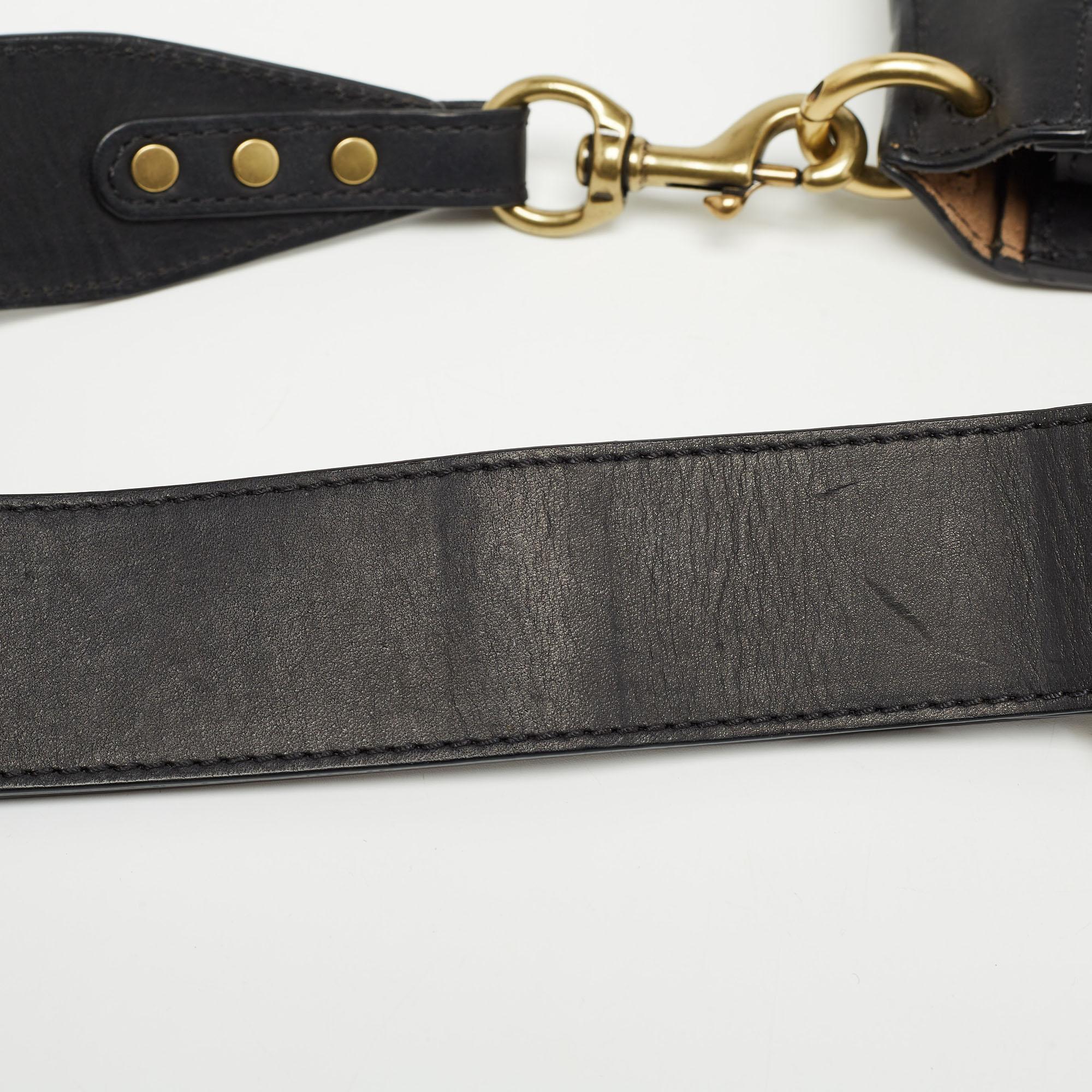 Isabel Marant Black Leather Nasko Studded Crossbody Bag For Sale 4