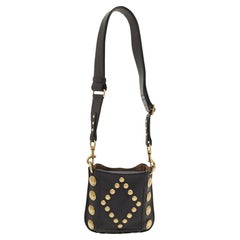 Isabel Marant Black Leather Nasko Studded Crossbody Bag