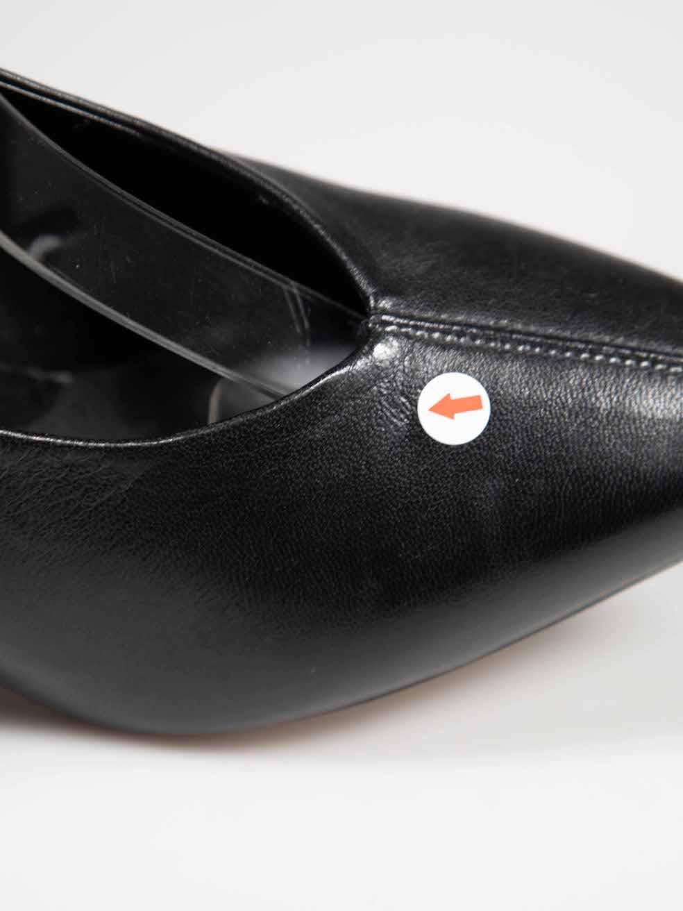 Isabel Marant Chaussures à talons froncés en cuir noir Taille IT 38 en vente 4