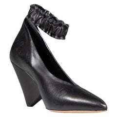Isabel Marant Chaussures à talons froncés en cuir noir Taille IT 38