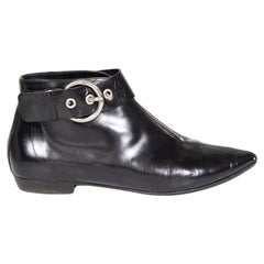 Isabel Marant Black Leather Strappy Pixie Ankle Boots Size IT 36