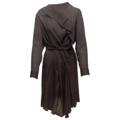 Isabel Marant Black Long Sleeve Silk Dress