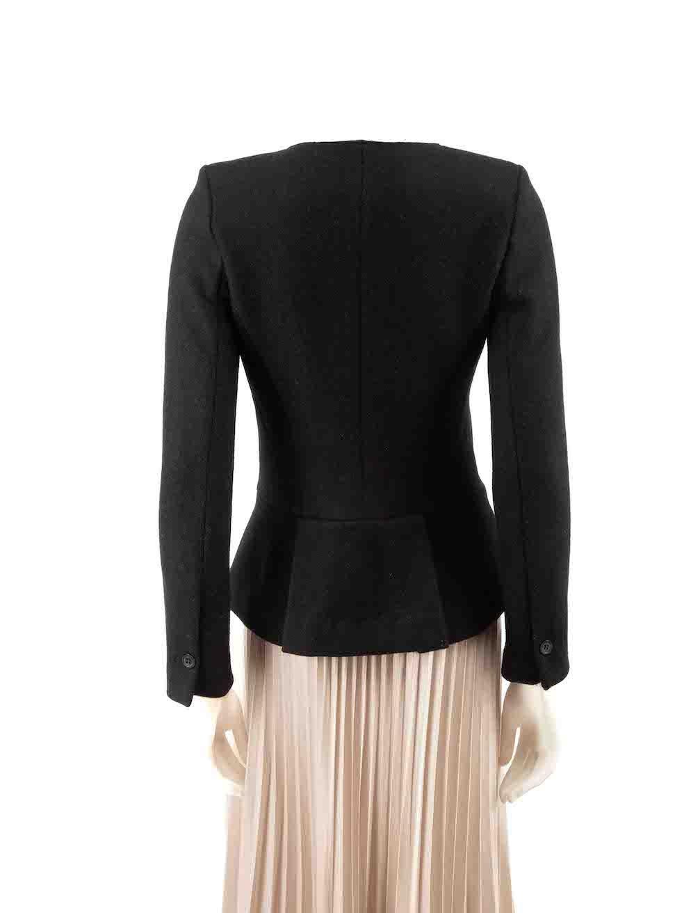 Isabel Marant Black Merino Wool Fitted Jacket Size S In Good Condition For Sale In London, GB
